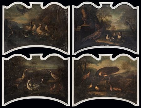 Scuola lombarda, inizio del secolo XVIII

Volatili 
Quattro sovrapporta ad olio