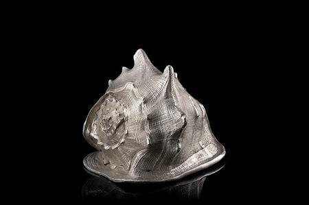 Conchiglia tipo "Murice" rivestita in argento. Argentiere Federico Buccellati (