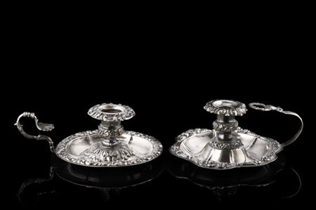 Due bugie in argento. Napoli, secolo XIX, una cifrata "GAM" alla base (g 250) (