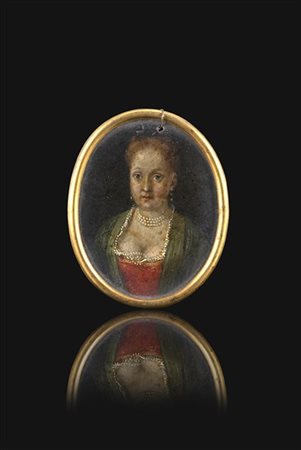 Scuola dell'Italia settentrionale, secolo XVII "Ritratto di gentildonna con col