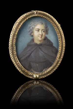 Jean Baptiste Massè "Ritratto di mademoiselle de Charolais" miniatura ovale su a