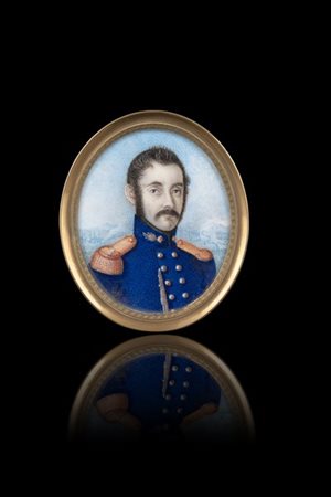 Maestro della prima metà del secolo XIX "Ritratto di Capitano di cavalleria del