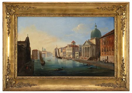 Scuola del secolo XIX

Venezia, veduta della chiesa di San Simeon Piccolo
Olio