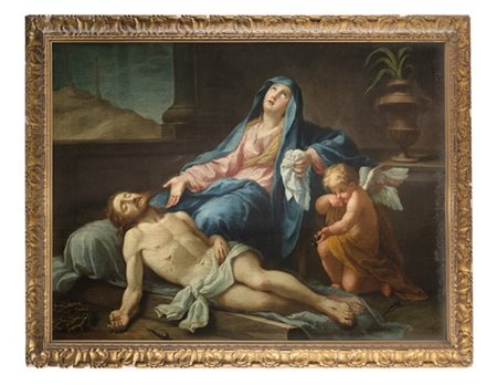 Scuola romana del secolo XVIII

Compianto su Cristo morto
Olio su tela, cm 105x