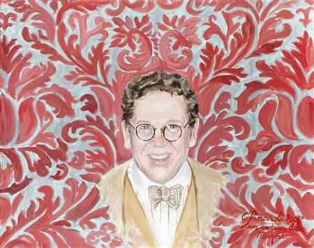 Lotto composto da due composizioni con tessere di vetro (cm 30x30 cad.) e due r