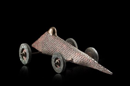 Armando Riva "Automobile" 2004, scultura in bronzo dipinto. Firmata e datata sul