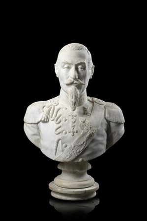 Gaspare Galeazzi "Ritratto di Ettore de Sonnaz" busto in marmo bianco (h. cm 72)