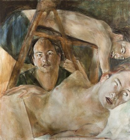 Ophrah Shemesh "Senza titolo" olio su tela (cm 182,5x167) (lievi difetti)