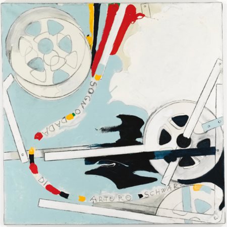 MARIO SCHIFANO 1934 - 1998 IL SOGNO DADA DI ARTURO SCHWARZ signed, titled and...