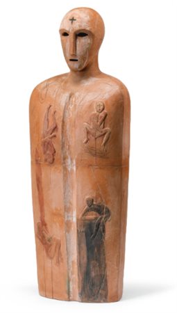 MIMMO PALADINO N. 1948 TESTIMONE painted terracotta. Executed in 1993...