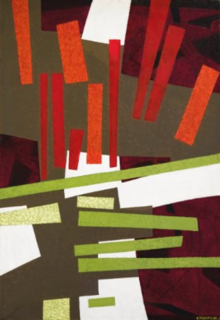 ENRICO PRAMPOLINI 1894 - 1956 RAPPORTI LINEARI signed and dated 51, oil on...