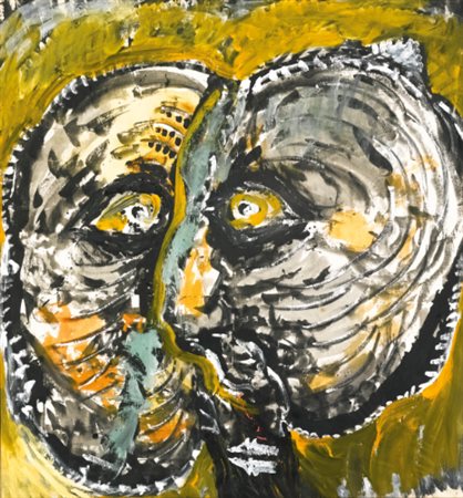 MARIO MERZ 1925 - 2003 EZRA POUND tempera and oil on canvas. Executed in 1979...