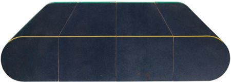 RODOLFO ARICÒ 1930-2002 ASSONOMETRIA BLU acrilico su tela sagomata, in 4...