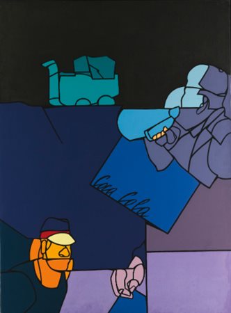 VALERIO ADAMI B.1935 DISEGNO DI UN PAESAGGIO signed, titled and dated 12.2,74...