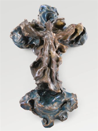 LUCIO FONTANA 1899 - 1968 CROCIFISSO signed with monogram and dated 47 on the...