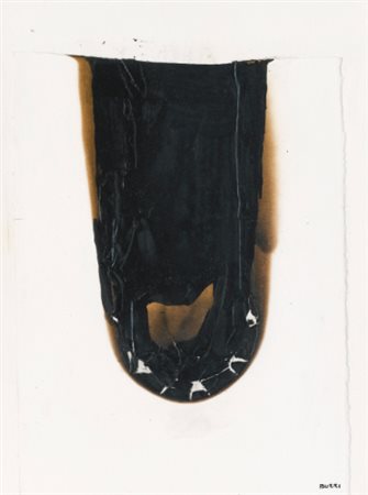 ALBERTO BURRI 1915 - 1995 COMBUSTIONE signed, paper, acrylic and combustion...