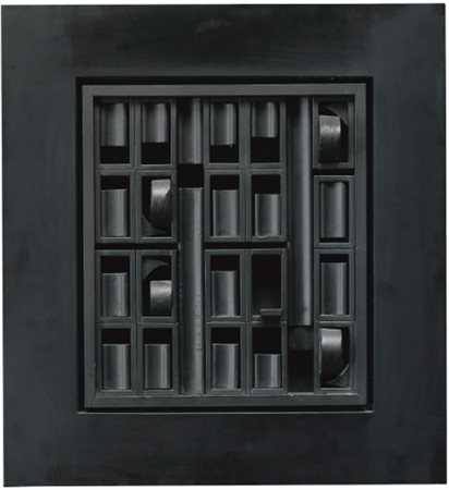 LOUISE NEVELSON 1899 - 1988 BLACK EXCURSION 1 painted wood and...