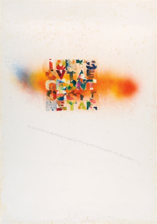 ALIGHIERO BOETTI 1940 - 1994 SENZA TITOLO signed, dedicated and dated 1987,...