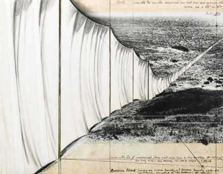 CHRISTO B.1935 RUNNING FENCE (PROJECT FOR SONOMA COUNTY AND MARIN COUNTY,...