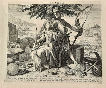 Raphael Sadeler I (Anversa, 1560 – Monaco, 1632) da Hans von Aachen<br>HISPANIA