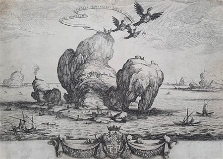 Jacques Callot (1592-1635)<br>NEC IMBELLEM FEROCES PROGENERANT AQUILAE COLOMBAM 
(Grandi Rocce)