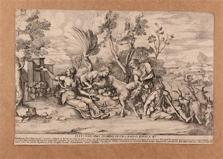 Pietro Santi Bartoli (1635-1700)<br>Giove allattato dalla capra Amaltea