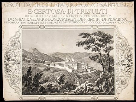 Luigi Rossini (1790-1857)<br>Veduta generale della Certosa di Trisulti