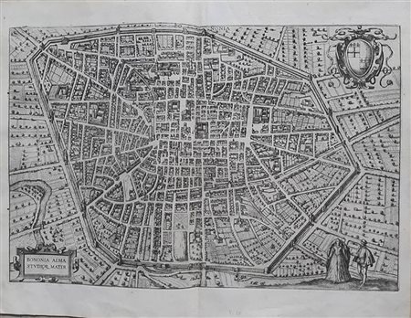 Georg Braun (1541 - 1622), Franz Hogenberg (1535 - 1590)<br>BONONIA ALMA STUDIOR MATER