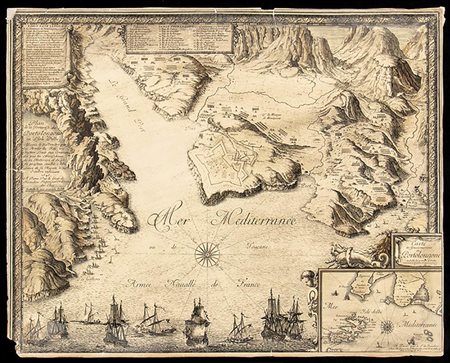 B. Sebastien DE PONTAULT (1612-1674)<br>Carte du Gouvernement de Portolongone ( Porto Azzurro - Isola d'Elba) 