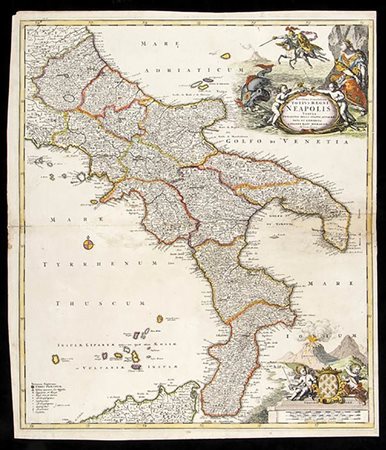 Johann Baptist Homann (1664 – 1724)<br>TOTIVS REGNI NEAPOLIS