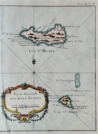 Jacques-Nicholas Bellin (1703-1772)<br>PARTIE ORIENTALE DES ISLES ACORES