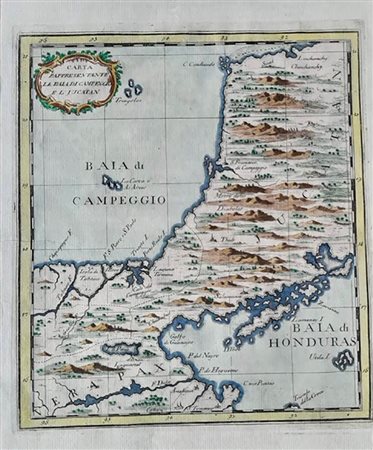 Jacques-Nicholas Bellin (1703-1772)<br>CARTA RAPPRESENTANTE LA BAIA DI CAMPEGGIO E L’JUCATAN
