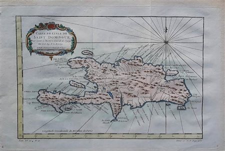 Jacques-Nicholas Bellin (1703-1772)<br>CARTE DE L’ISLE DE SAINT DOMINGUE