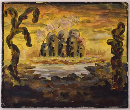 Artista francese <br>Paesaggio fantastico 