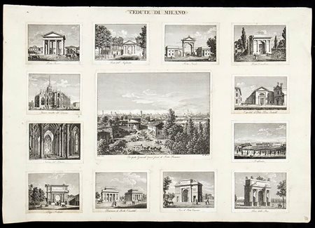 FEDERICO LOSE (1776 - 1833)<br>Vedute di Milano       