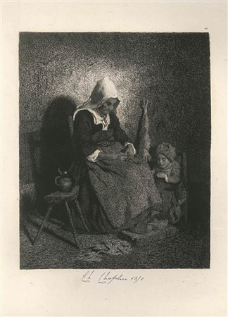 Charles Chaplin<br>Fileuse et son enfant