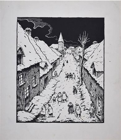 Artista francese <br>Villaggio notturno 