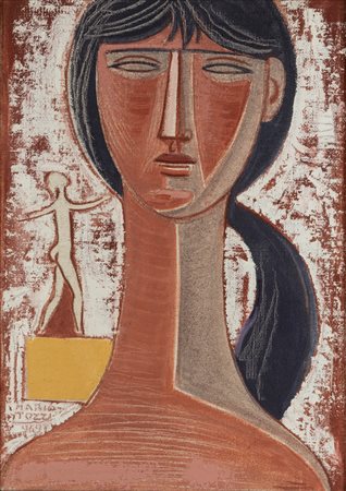 Mario Tozzi (Fossombrone 1895-Saint-Jean-du-Gard 1979)  - Testa di fanciulla, 1969