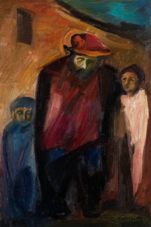 Trento Longaretti (1916 Treviglio-Bergamo 2017)  - Ricordi del mio paese nel vicolo, 1962