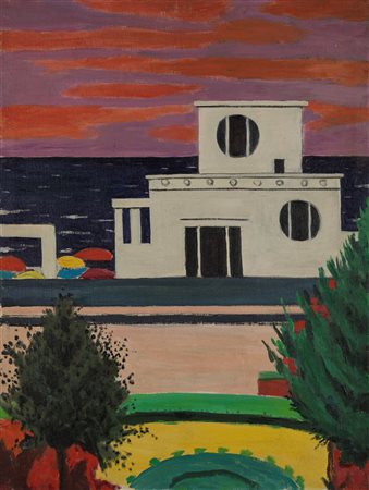 Pompeo Borra (Milano, 1898-1973)  - Paesaggio (Arma di Taggia), 1958