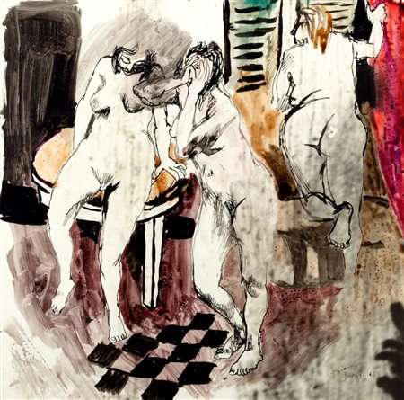 Renato Guttuso (Bagheria 1911-Roma 1987)  - Bagnanti, 1942