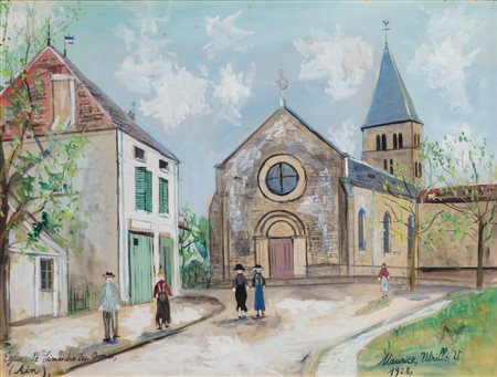 Maurice Utrillo (Parigi 1883-Dax 1955)  - Eglise de Simandre-les-Ormes (Ain), 1928