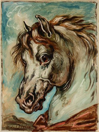 Giorgio de Chirico (Volos 1888-Roma 1978)  - Testa di cavallo, 60's