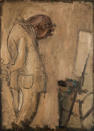 Carlo Mattioli (Modena 1911-Parma 1994)  - Ritratto di Carrà, 1964