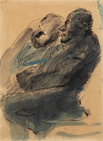 Mario Sironi (Sassari 1885-Milano 1961)  - Due Figure, first half 50s