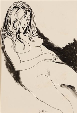 Renato Guttuso (Bagheria 1911-Roma 1987)  - Nudo femminile, 1967/68