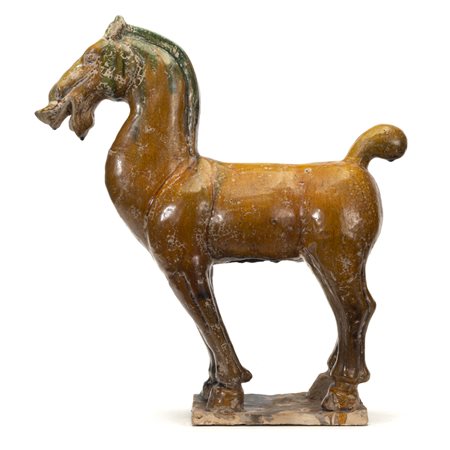 Cavallo in terracotta smaltata
