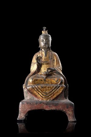 Scultura in ferro laccato raffigurante buddha assiso (difetti)
Cina, tarda dina