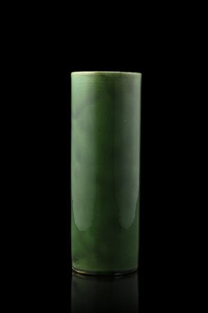 Portapennelli con invetriatura verde (difetti e mancanze)
Cina, secolo XIX
(h.