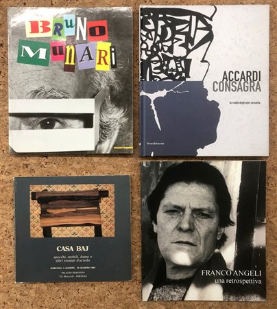 ARTE ITALIANA DEL DOPOGUERRA (ANGELI - ACCARDI/CONSAGRA - MUNARI E BAJ) - Lotto unico di 4 cataloghi